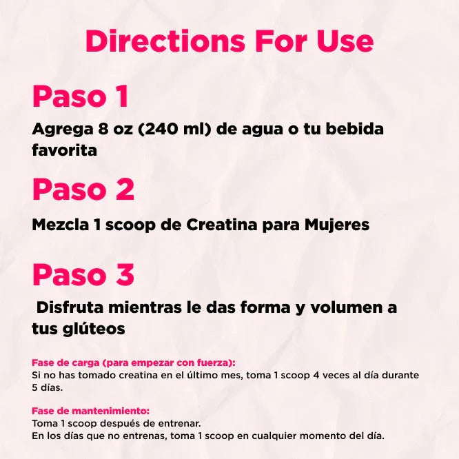 Monohidrato de creatina para mujeres