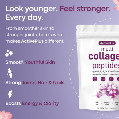 Multi Collagen Peptides Powder (Types I, II, III, V & X) – Unflavored