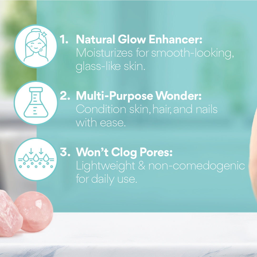 Organic Golden Castor Oil Roll-On with Rose Quartz