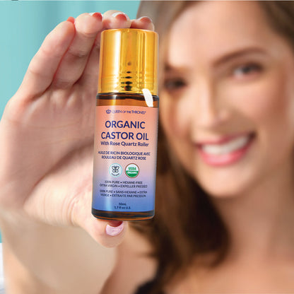 Organic Golden Castor Oil Roll-On with Rose Quartz